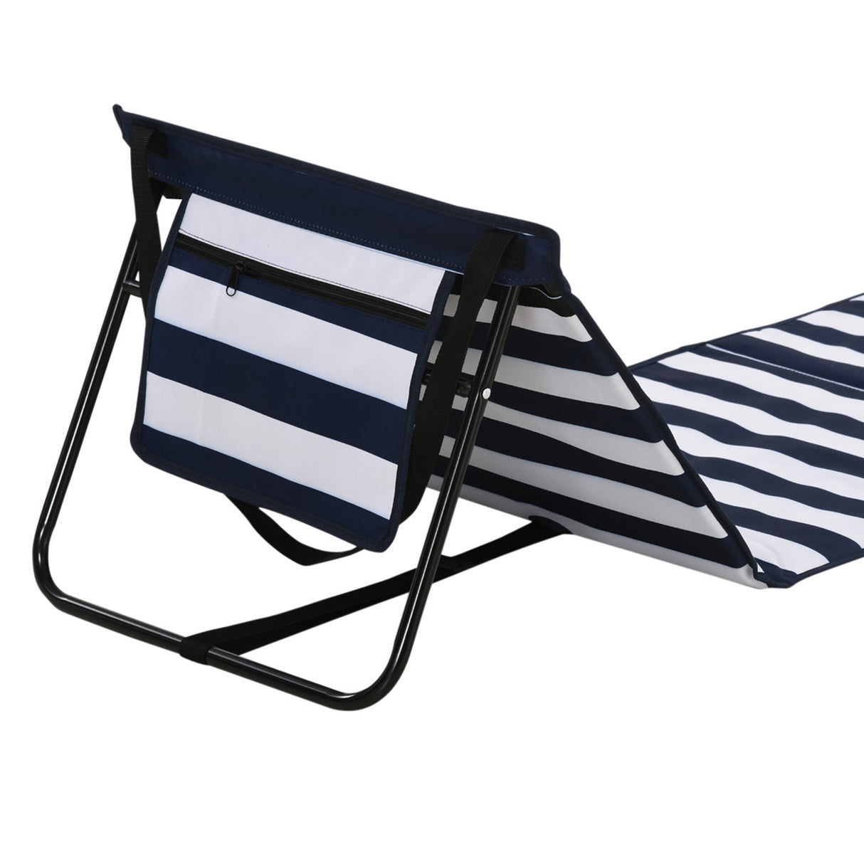 Steel Foldable Garden Beach Sun Lounger Chair Mat in Set of 2 - Velmora