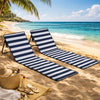 Steel Foldable Garden Beach Sun Lounger Chair Mat in Set of 2 - Velmora