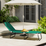 Steel Foldable Garden Sun Lounger With 5-Position Adjustable Backrest - Velmora