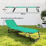 Steel Foldable Garden Sun Lounger With 5-Position Adjustable Backrest - Velmora
