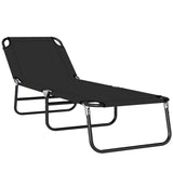 Steel Foldable Garden Sun Lounger With 5-Position Adjustable Backrest - Velmora