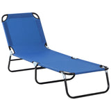 Steel Foldable Garden Sun Lounger With 5-Position Adjustable Backrest - Velmora