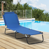 Steel Foldable Garden Sun Lounger With 5-Position Adjustable Backrest - Velmora