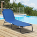 Steel Foldable Garden Sun Lounger With 5-Position Adjustable Backrest - Velmora