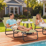 Steel Foldable Garden Sun Lounger With 5-Position Adjustable Backrest - Velmora