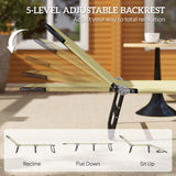 Steel Foldable Garden Sun Lounger With 5-Position Adjustable Backrest - Velmora