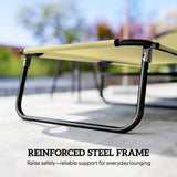 Steel Foldable Garden Sun Lounger With 5-Position Adjustable Backrest - Velmora