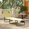 Steel Foldable Garden Sun Lounger With 5-Position Adjustable Backrest - Velmora