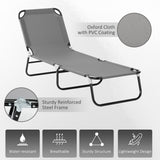 Steel Foldable Garden Sun Lounger With 5-Position Adjustable Backrest - Velmora