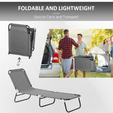Steel Foldable Garden Sun Lounger With 5-Position Adjustable Backrest - Velmora