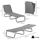 Steel Foldable Garden Sun Lounger With 5-Position Adjustable Backrest - Velmora