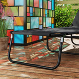 Steel Foldable Garden Sun Lounger in Set of 2 With Adjustable Backrest - Velmora