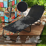 Steel Foldable Garden Sun Lounger in Set of 2 With Adjustable Backrest - Velmora