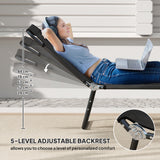 Steel Foldable Garden Sun Lounger in Set of 2 With Adjustable Backrest - Velmora