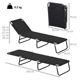 Steel Foldable Garden Sun Lounger in Set of 2 With Adjustable Backrest - Velmora