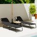 Steel Foldable Garden Sun Lounger in Set of 2 With Adjustable Backrest - Velmora