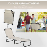Steel Foldable Garden Sun Lounger in Set of 2 With Adjustable Backrest - Velmora