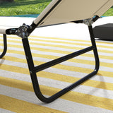 Steel Foldable Garden Sun Lounger in Set of 2 With Adjustable Backrest - Velmora