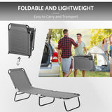 Steel Foldable Garden Sun Lounger in Set of 2 With Adjustable Backrest - Velmora