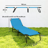 Steel Foldable Garden Sun Lounger in Set of 2 With Adjustable Backrest - Velmora