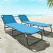 Steel Foldable Garden Sun Lounger in Set of 2 With Adjustable Backrest - Velmora