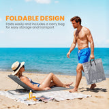 Steel Foldable Lightweight Garden Beach Sun Lounger Mat in Set of 2 - Velmora