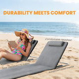 Steel Foldable Lightweight Garden Beach Sun Lounger in Set of 2 - Velmora