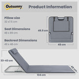 Steel Foldable Lightweight Garden Beach Sun Lounger Mat in Set of 2 - Velmora