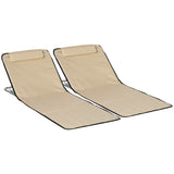 Steel Foldable Lightweight Garden Beach Sun Lounger Mat in Set of 2 - Velmora