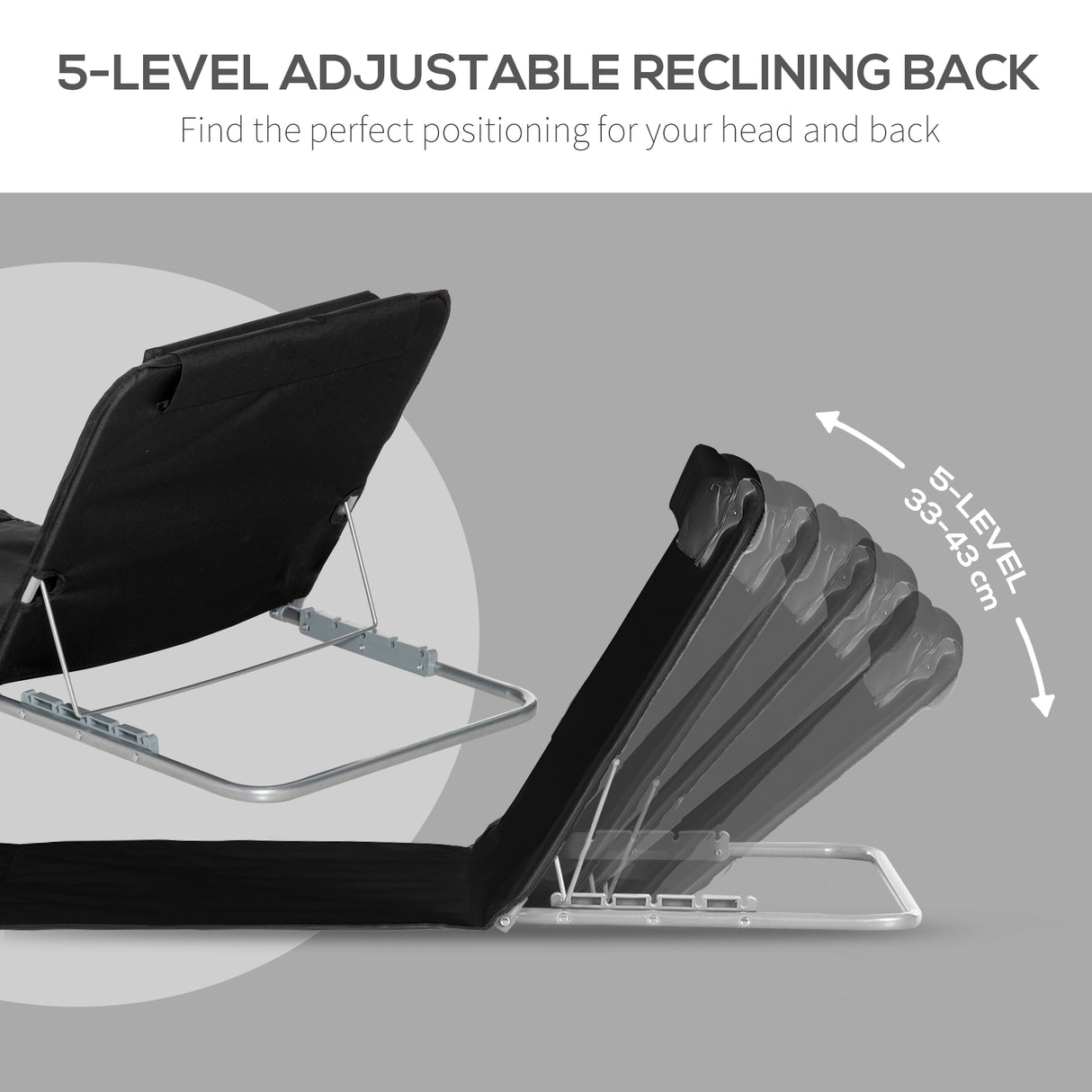 Steel Foldable Lightweight Garden Beach Sun Lounger in Set of 2 - Velmora