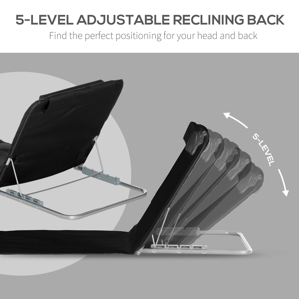 Steel Foldable Lightweight Garden Beach Sun Lounger in Set of 2 - Velmora