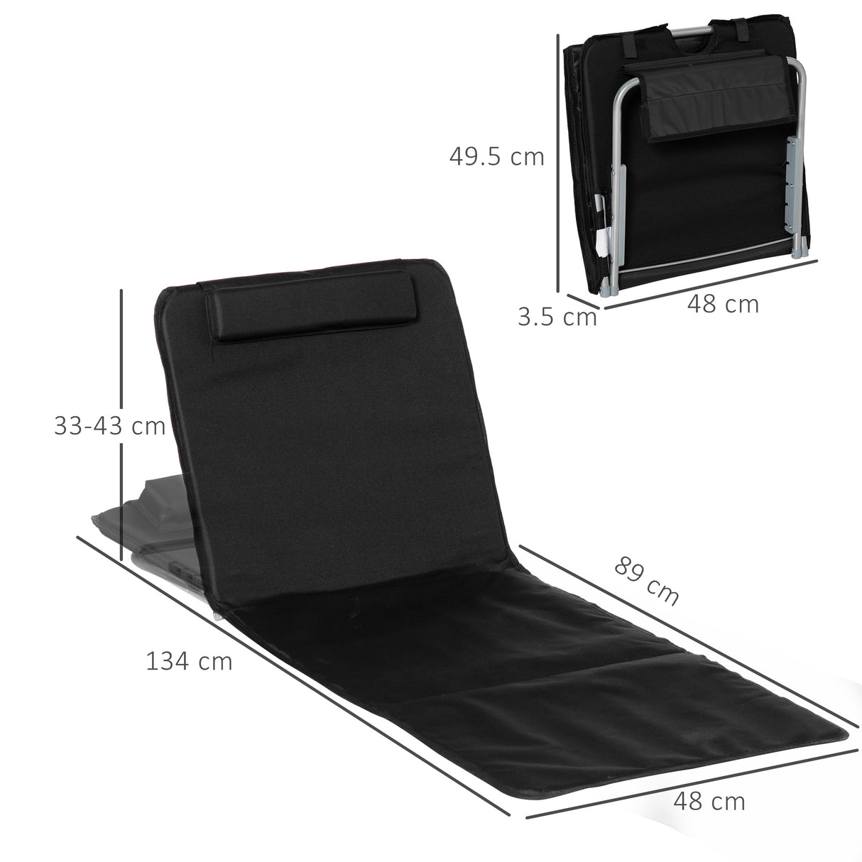 Steel Foldable Lightweight Garden Beach Sun Lounger in Set of 2 - Velmora