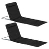 Steel Foldable Lightweight Garden Beach Sun Lounger in Set of 2 - Velmora