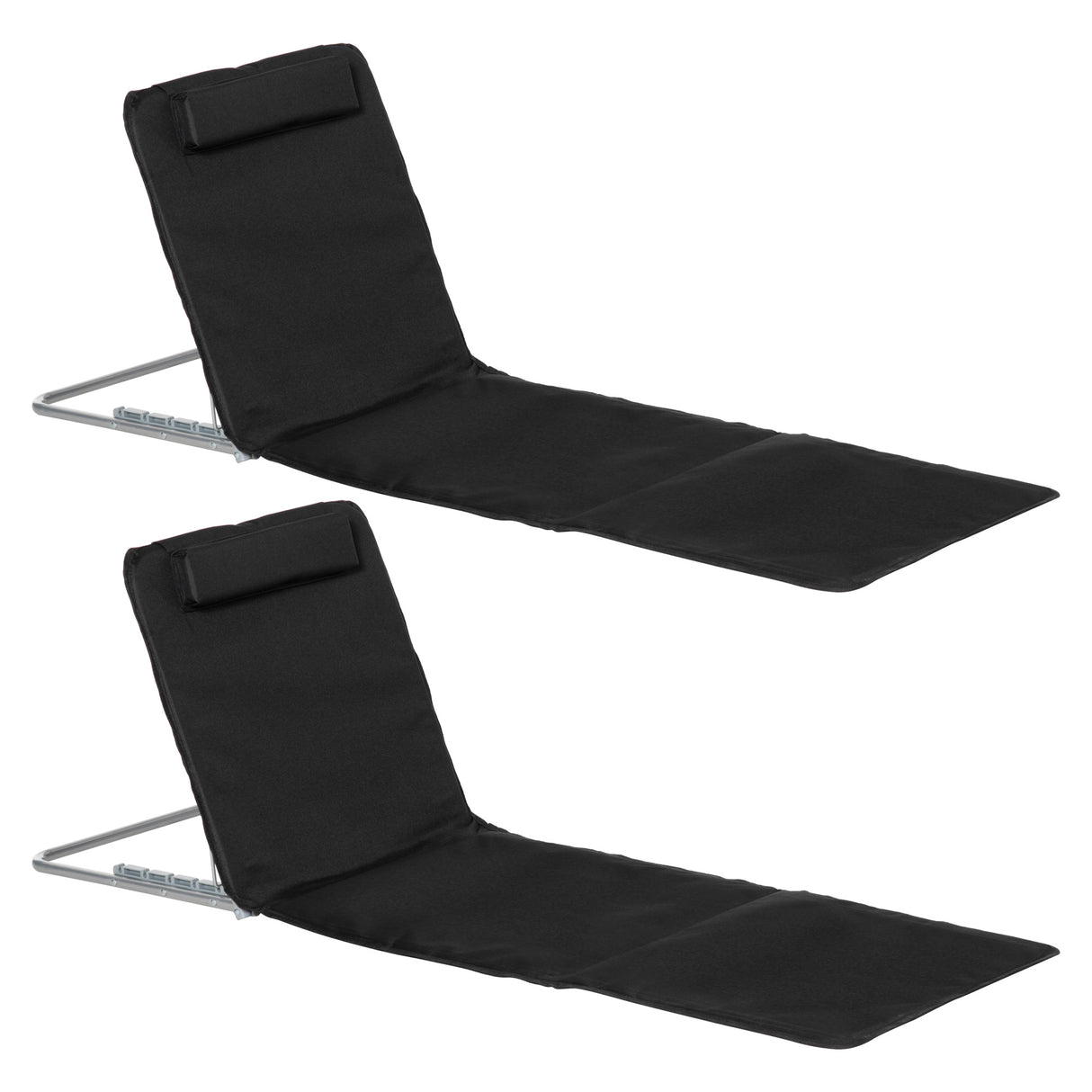 Steel Foldable Lightweight Garden Beach Sun Lounger in Set of 2 - Velmora