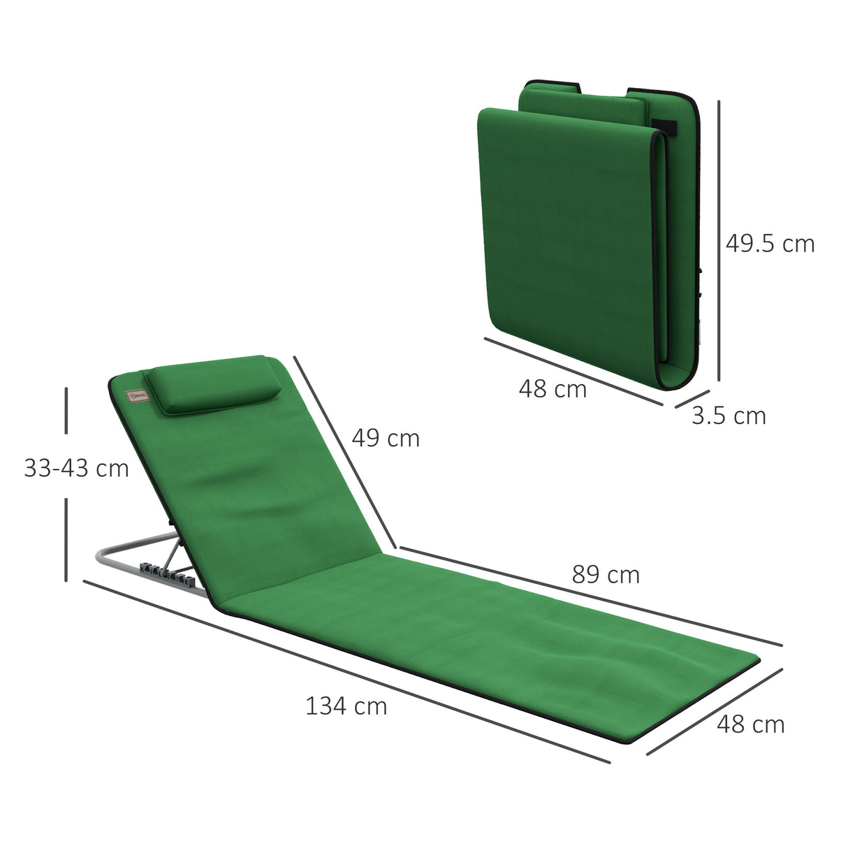 Steel Foldable Lightweight Garden Beach Sun Lounger in Set of 2 - Velmora