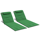 Steel Foldable Lightweight Garden Beach Sun Lounger in Set of 2 - Velmora