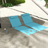 Steel Foldable Lightweight Garden Beach Sun Lounger in Set of 2 - Velmora