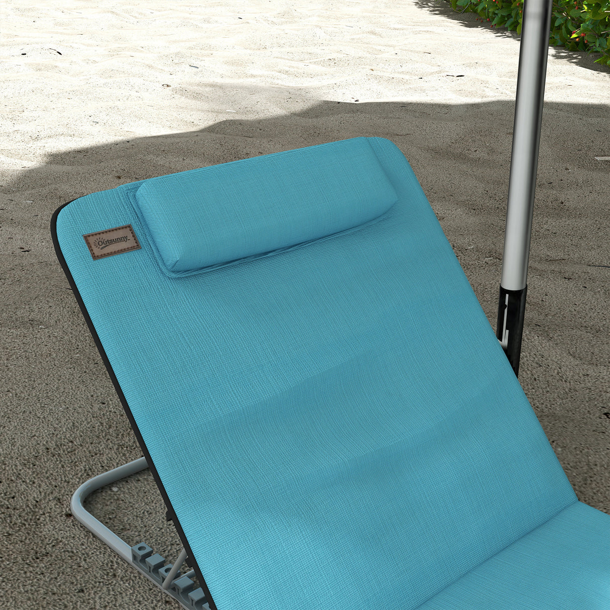 Steel Foldable Lightweight Garden Beach Sun Lounger in Set of 2 - Velmora