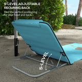 Steel Foldable Lightweight Garden Beach Sun Lounger in Set of 2 - Velmora