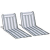Steel Foldable Lightweight Garden Beach Sun Lounger in Set of 2 - Velmora