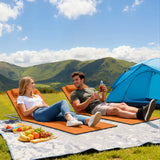 Steel Foldable Lightweight Garden Beach Sun Lounger in Set of 2 - Velmora