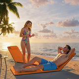 Steel Foldable Lightweight Garden Beach Sun Lounger in Set of 2 - Velmora