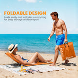 Steel Foldable Lightweight Garden Beach Sun Lounger in Set of 2 - Velmora