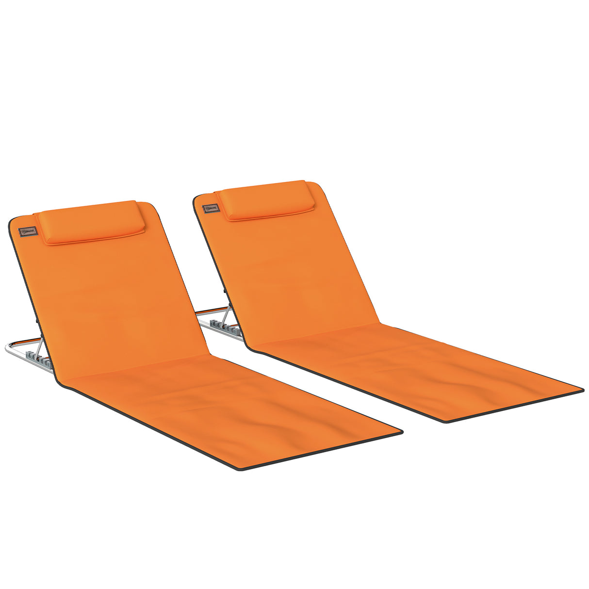 Steel Foldable Lightweight Garden Beach Sun Lounger in Set of 2 - Velmora