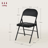 Steel Folding Dining Chairs in Set Of 4 With Faux Leather Seat - Velmora