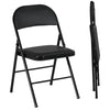 Steel Folding Dining Chairs in Set Of 4 With Faux Leather Seat - Velmora