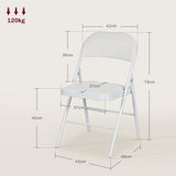 Steel Folding Dining Chairs in Set Of 4 With Faux Leather Seat - Velmora