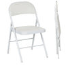 Steel Folding Dining Chairs in Set Of 4 With Faux Leather Seat - Velmora