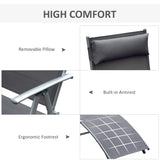 Steel Folding Recliner Chaise Garden Sun Lounger With 7 Levels Adjustable Backrest - Velmora