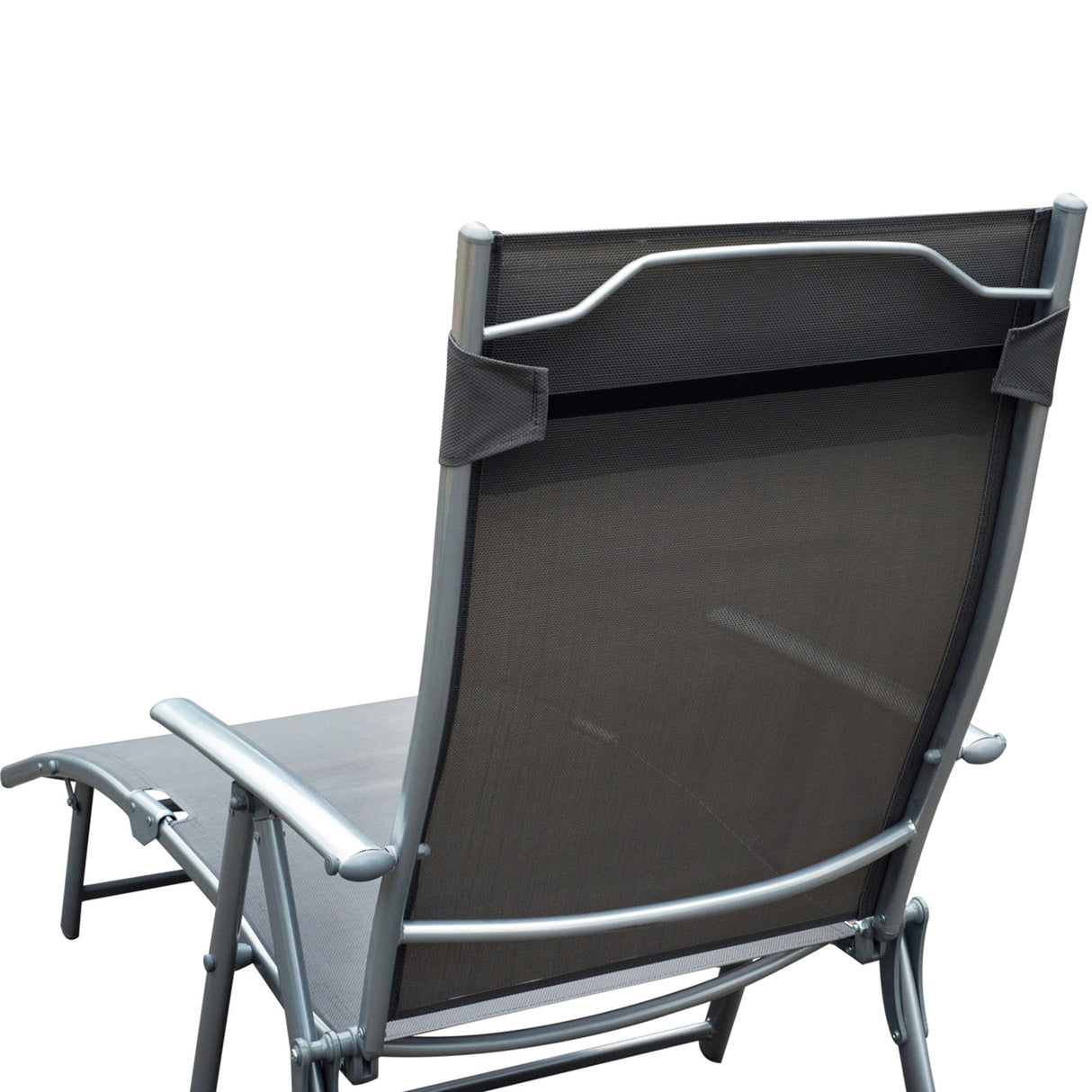 Steel Folding Recliner Chaise Garden Sun Lounger With 7 Levels Adjustable Backrest - Velmora